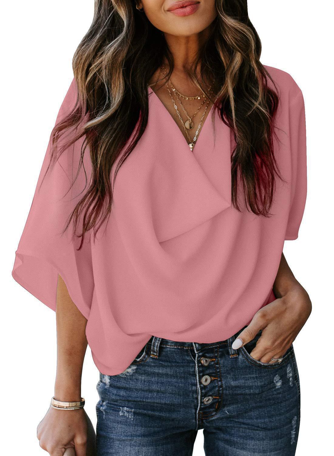 Loose V-Neck Casual Top