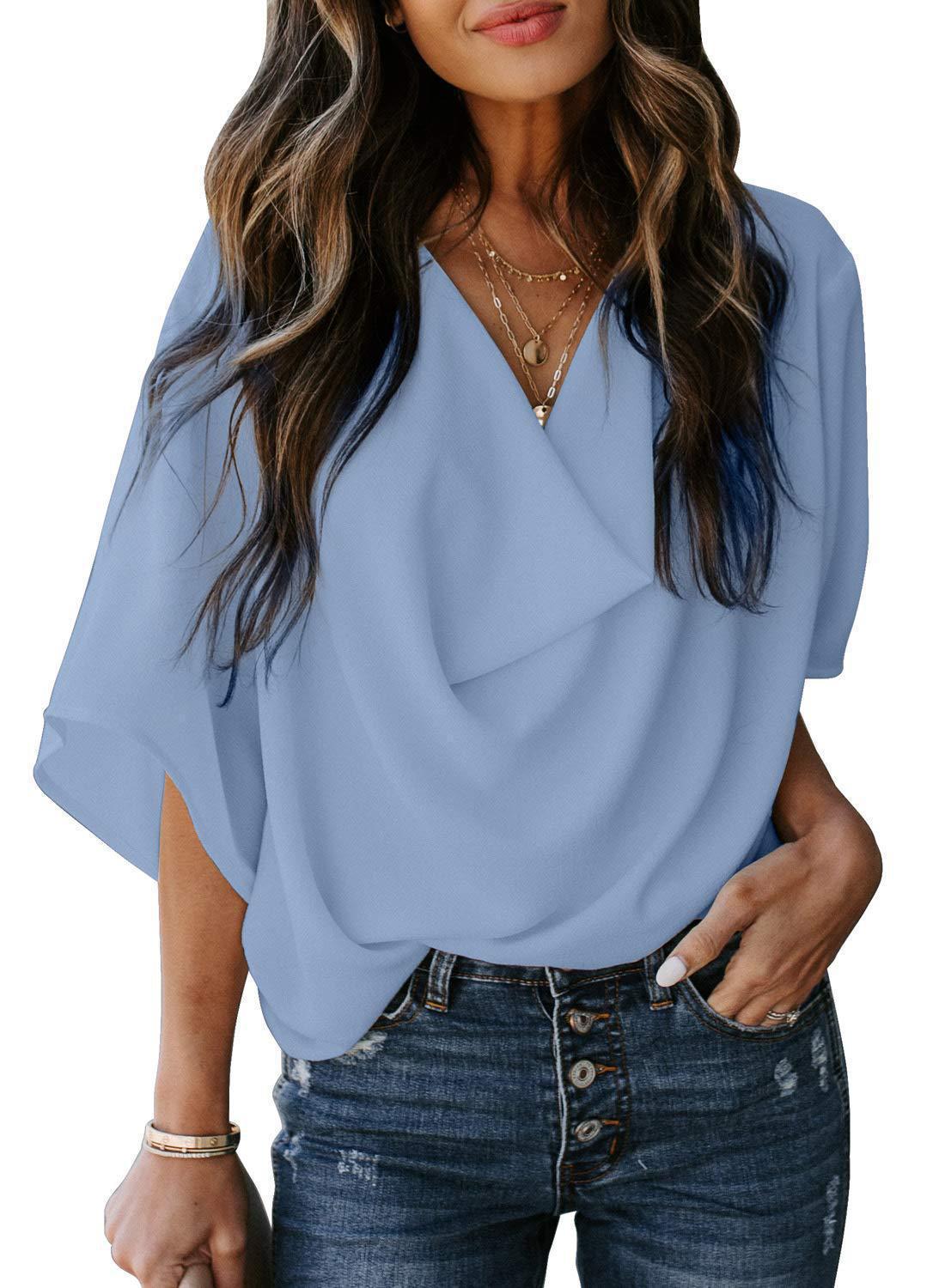 Loose V-Neck Casual Top