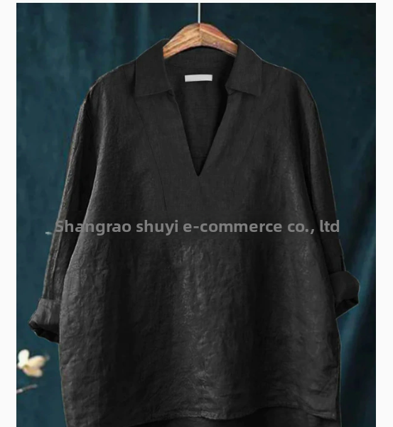 Solid-Color Mid-Length Loose-Fit Shirt