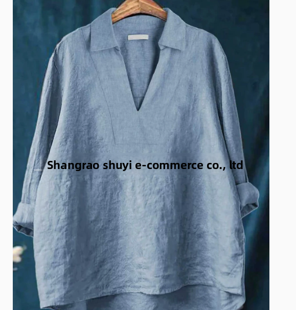 Solid-Color Mid-Length Loose-Fit Shirt