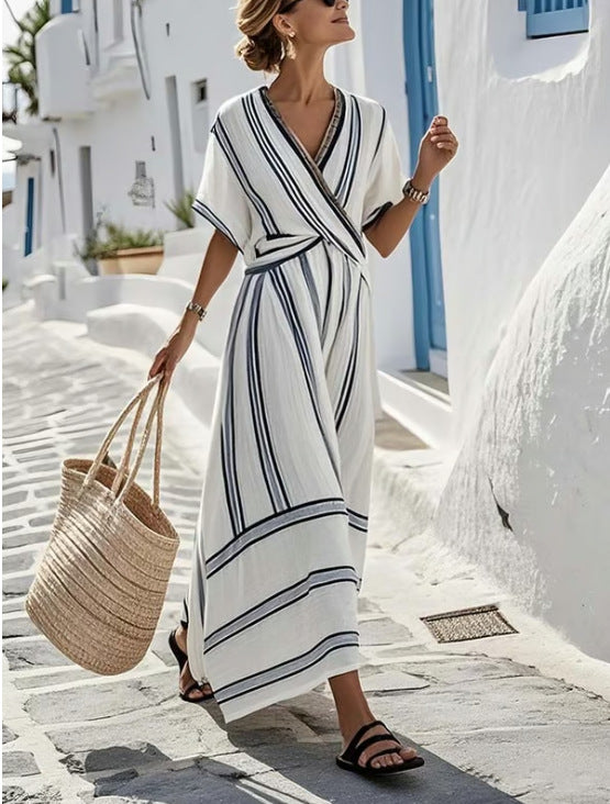 Women'S Short Sleeve Pleated Skirt