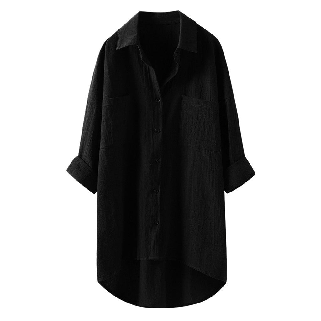 Solid Color Shirt Cardigan