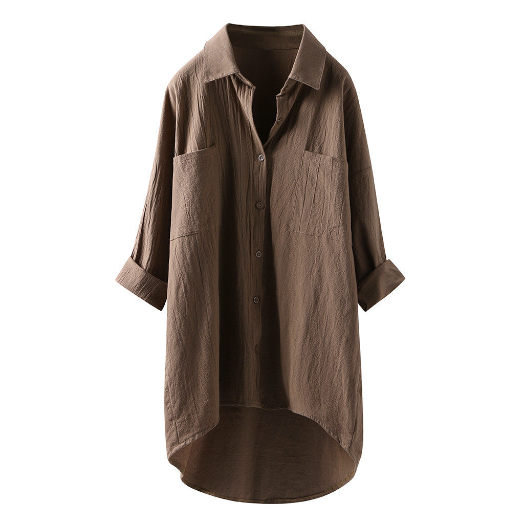Solid Color Shirt Cardigan
