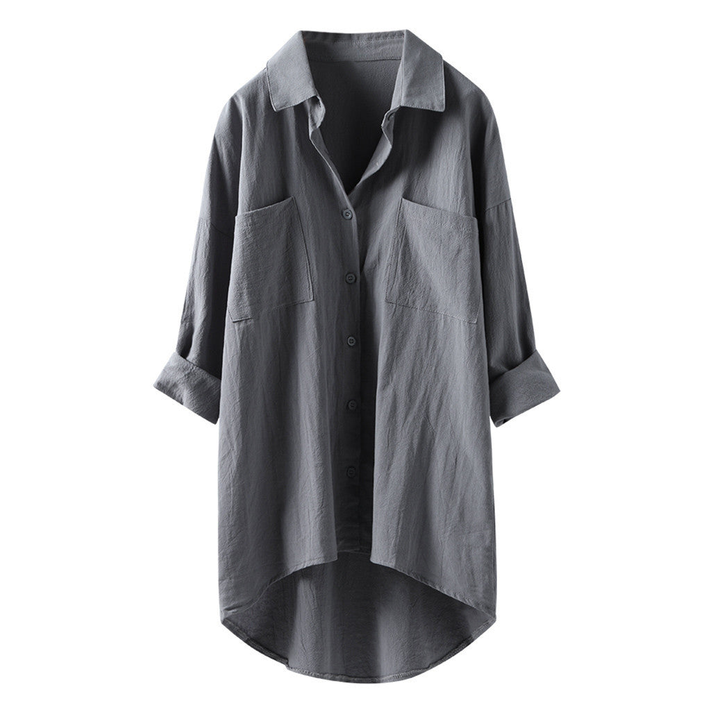 Solid Color Shirt Cardigan