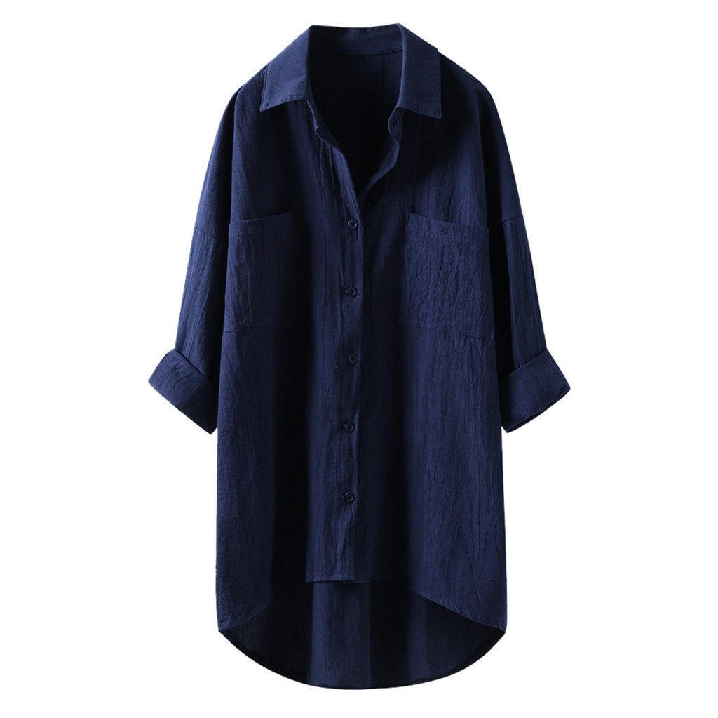 Solid Color Shirt Cardigan