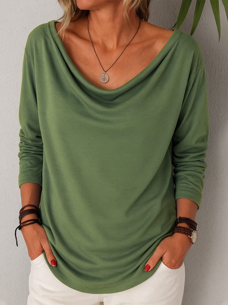 Piled Collar Pullover T-Shirt