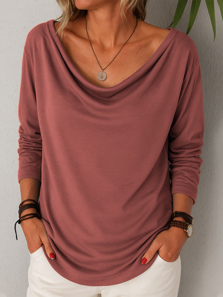 Piled Collar Pullover T-Shirt