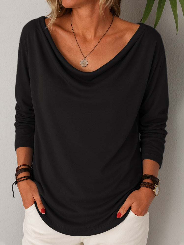 Piled Collar Pullover T-Shirt