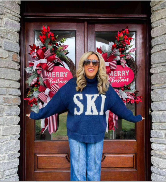 Alphabet Turtleneck Sweater