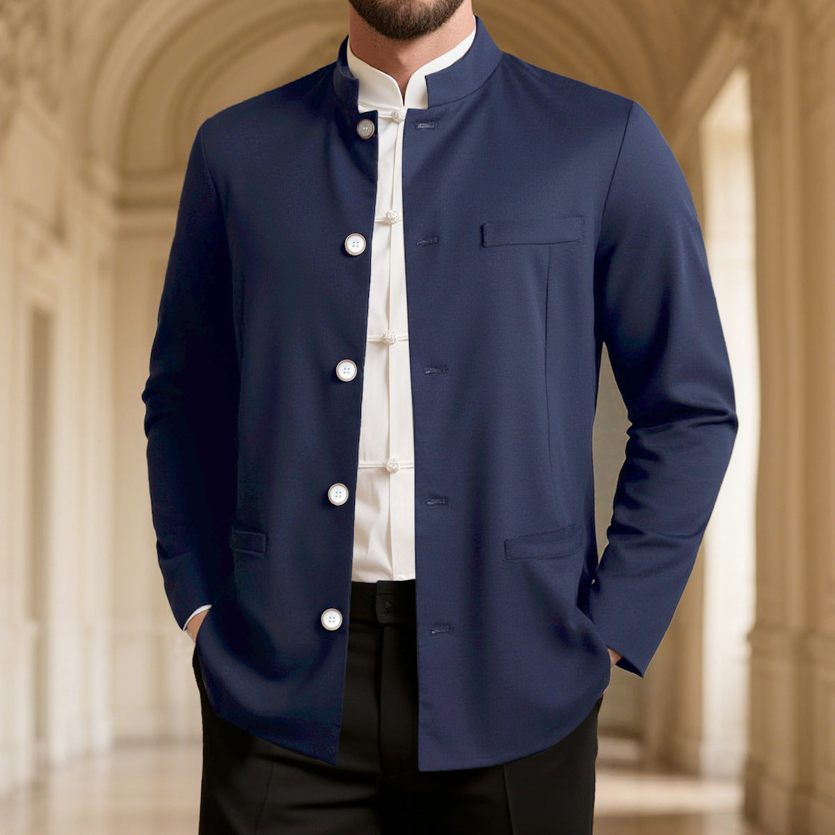 Casual Stand Collar Single West Coat