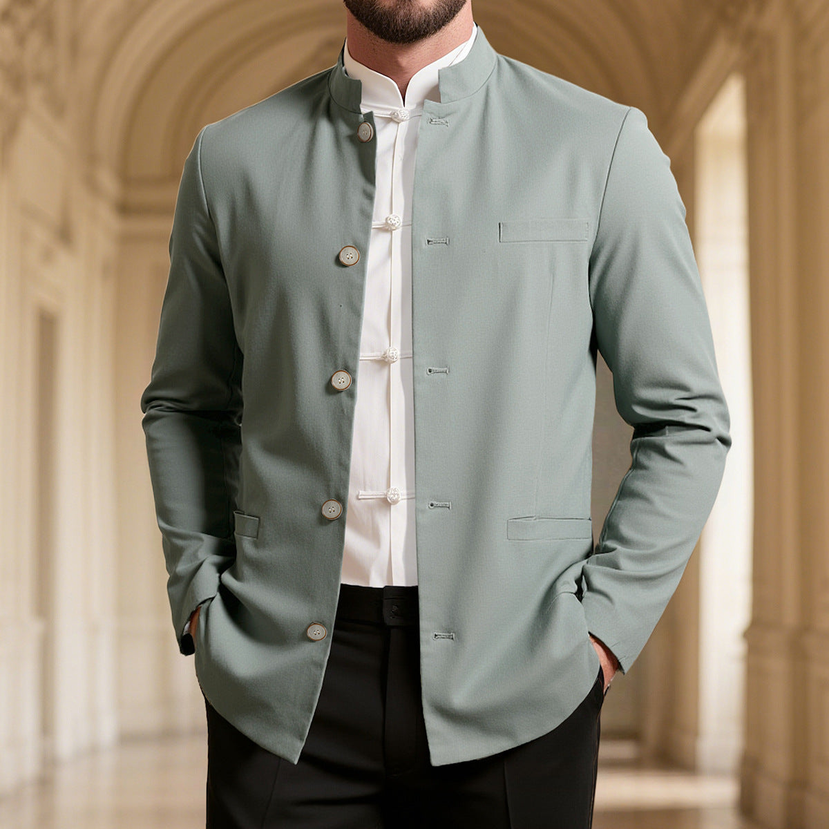 Casual Stand Collar Single West Coat