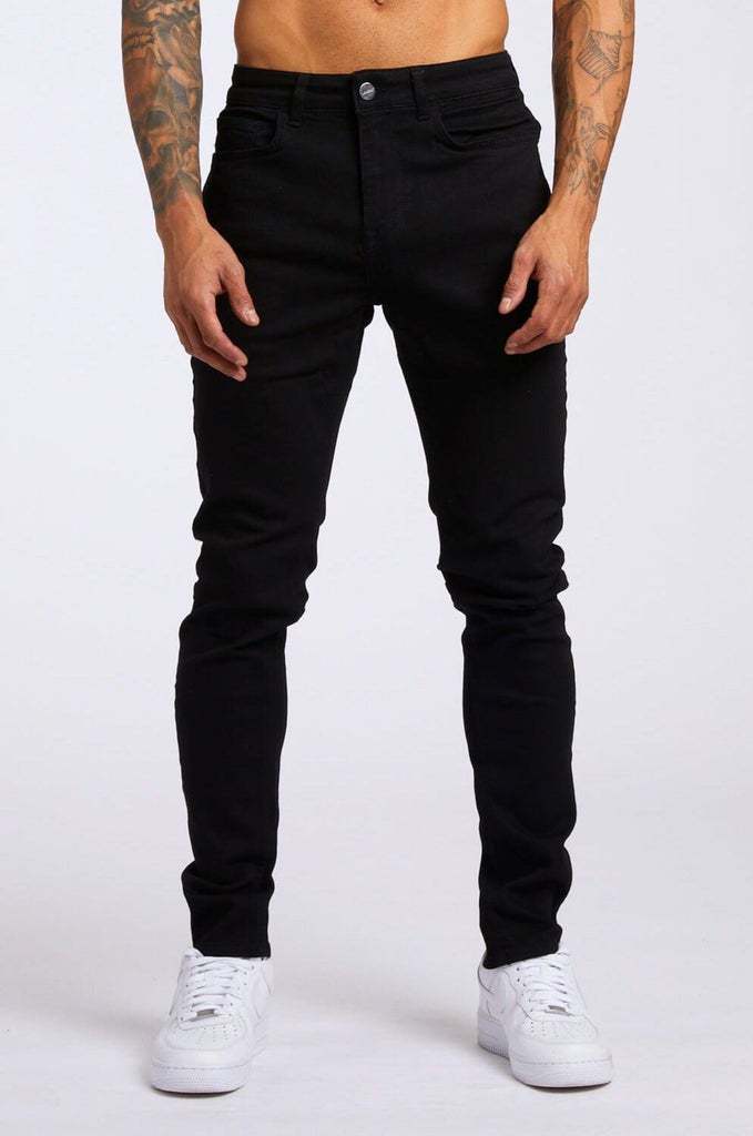 High-Waisted Denim Pants