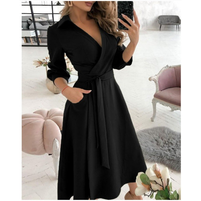 V-Neck Printed Hip Skirt
